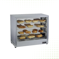 Stainless Steel Desktop Heated Glass Showcase With 4 Shelves - 108 LT From PIOKIT