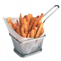 Stainless Steel Mini Rectangular Fries Basket - 1 Serving From Tellier