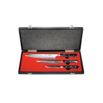 SAMURA PRO-S Set of 3 knives in a gift box: Chef's knife, Utility knife, Utility knife – Black From SAMURA