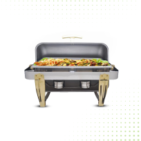 Stainless Steel Rectangular Chafing Dish –  9 LT  From PIOKIT - Silver And Gold