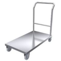 Stainless Steel Flat Form Trolley With "U" Shaped Handles & 4 Castors From PIOKIT