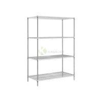 Stainless Steel Storage Rack – 4 Adjustable Wire Shelves - from Piokit