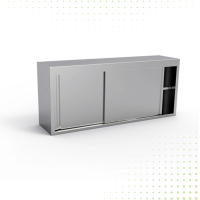 خزانة حائط بأبواب جرارة مصنوعة من الفولاذ المقاوم للصدأ - من تكنوستيل - فضي