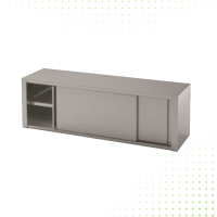 خزانة حائط بأبواب جرارة مصنوعة من الفولاذ المقاوم للصدأ - من تكنوستيل - فضي