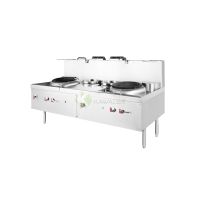 Gas Environmental Double Wok Range With Double Rear Pots – 215CM From PIOKIT