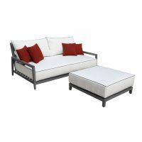 Aluminum Frame HA-1173-L1 Outdoor Sofa With An Ottoman Piece To Turn It To Daybed From KAWADER FURNITURE