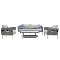 Aluminum Frame HA-1432-C3 Outdoor Set Of 4 Pieces From KAWADER FURNITURE