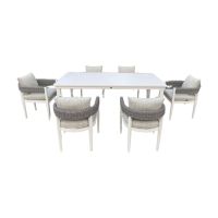 Aluminum Frame HA-1432 Outdoor Dining Set Of 7 Pieces From KAWADER FURNITURE