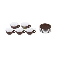 Espresso Cup And Saucer Set - 5 PCS - 80ML From TIAMO - Brown