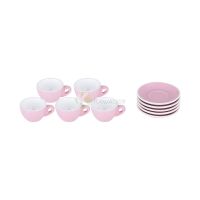 Espresso Cup And Saucer Set - 5 PCS - 80ML From TIAMO - Pink