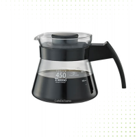 إبريق قهوة زجاجي مقاوم للحرارة مع مقبض  - سعة 450ملم من تيامو - أسود