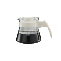 إبريق قهوة زجاجي مقاوم للحرارة مع مقبض  - سعة 450ملم من تيامو - أبيض