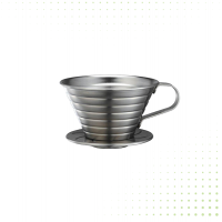 كوب تقطير قهوة - 4 أكواب بقياس ملعقة مسحوق القهوة من تيامو - فضي غامق