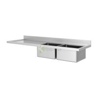 210cm Double Bowl Stainless Steel Sink Left Drainboard - from Piokit