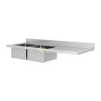 210cm Double Bowl Stainless Steel Sink Right Drainboard - from Piokit