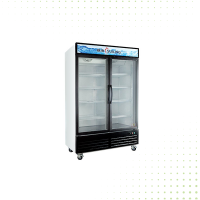 Standing Freezer 2 Door Glass Showcase -  1040L  From PIOKIT - Black