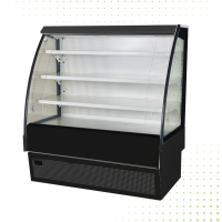 Front Open Refrigerated Glass Display With 3 Wire Shelves - 317 LT From PIOKIT - Black