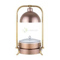 Rose Gold Round Buffet Chafing Dish Ceramic Pan 10L from Piokit