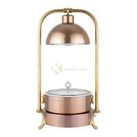 Rose Gold Round Buffet Chafing Dish Ceramic Pan 9L from Piokit