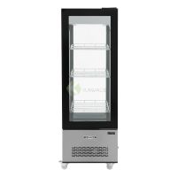 Refrigerated Glass Display - 400 LT From PIOKIT With 4 Wire Shelves - Black
