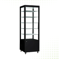 Refrigerated Glass Display With 5 Wire Shelves - 500LT From PIOKIT - Black