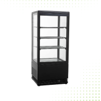 Refrigerated Glass Display With 3 Wire Shelves - 78LT From PIOKIT - Black