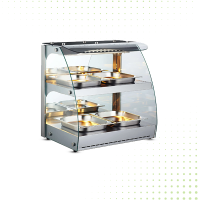 Stainless Steel Heated Glass Self-service Showcase With 2 Decks From PIOKIT