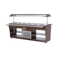 Wooden Salad Display Refrigerator - 6 Pans 1/1 GN From PIOKIT