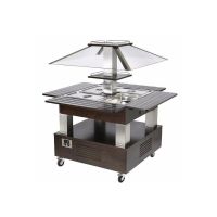 Square Refrigerated Salad Bar – 4 GN Pans Capacity – From Roller Grill