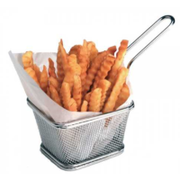 Stainless Steel Mini Rectangular Fries Basket - 1 Serving From Tellier