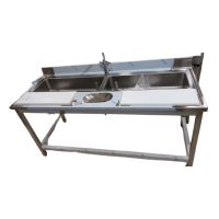  Stainless Steel Double Sink With 2 Cutting Boards - 180CM From TECNOSTEEL
