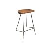 Bar Chair With Steel Frame & Wooden Seat – 78CM From PIOKIT – Natural Light Walnut