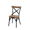 Dinning Chair With Aluminum Frame & Wooden Seat – 89CM From PIOKIT – Dark Grey Frame & Light Walnut Seat