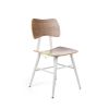 Dinning Chair With Steel Frame & Wooden Seat – 81CM From PIOKIT – Natural Light Walnut