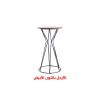 طاولة بإطار من الحديد وجزء علوي خشبي – 105سم من بيوكيت – أبيض وبني فاتح