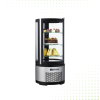 Round Refrigerated Glass Display With 3 Glass Shelves - 100 LT From PIOKIT - Black