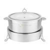 Silver Hammered Buffet Heating Base with Ceramic Pot 40cm from Piokit