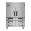 Stainless Steel 2 Doors & Bottom Drawers Upright Chiller – 197CM Height From PIOKIT