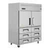 Stainless Steel 2 Doors & Bottom Drawers Upright Chiller – 197CM Height From PIOKIT