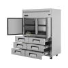 Stainless Steel 2 Doors & Bottom Drawers Upright Chiller – 197CM Height From PIOKIT