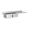 210cm Double Bowl Stainless Steel Sink Right Drainboard - from Piokit
