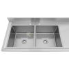 210cm Double Bowl Stainless Steel Sink Right Drainboard - from Piokit