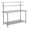 Stainless Steel Service Table with Overshelves - from Piokit