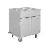 Stainless Steel Mobile Server Trolley – 2 Shelves and 4 Pan 1/3 Gn - From MAYFAIR