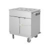 Stainless Steel Mobile Server Trolley – 2 Shelves and 4 Pan 1/3 Gn - From MAYFAIR