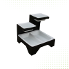 Wrought Iron Triple Layer Riser With 3 Porcelain Bowls -  2*1/6 GN And 2/3 GN Pan From MAYFAIR - Black