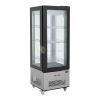 Refrigerated Glass Display - 400 LT From PIOKIT With 4 Wire Shelves - Black