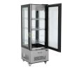 Refrigerated Glass Display - 400 LT From PIOKIT With 4 Wire Shelves - Black