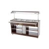 Wooden Electric Hot Buffet Trolly With Glass Top Shield – 4 × 1/1 GN Pans From PIOKIT
