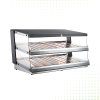Stainless Steel Heated Glass Showcase With 2 Decks – 85 LT From PIOKIT - Black 
